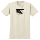 Off-white short-sleeved Lil Greasy Natural Black Tee Anti Hero Skateboards T-Shirt featuring a black Lil Greasy graphic of a bird on the chest.