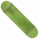 The Lion 8.25 Sandoval Zero Skateboards Deck is green with visible wood grain, features a sunburst design by Micha Ulrich, and has ZERO SANDOVAL in black at the center.