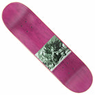 The Lion 8.25 Sandoval Zero Skateboards Deck features a purple wood grain finish with black and white classical art by Micha Ulrich in the center and "ZERO JAMIE THOMAS" text below the image.