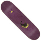The Martinez Creach Us Pro Stumps 8.60in x 31.95in Creature Skateboard Deck is purple with a small yellow scorpion and 'CREATURE' in black lettering near one end, leaving the rest of the deck plain for a bold, minimalist look.
