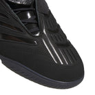Close-up of the Metalwood Predator Sala HP4953 Black Adidas Skateboarding Shoe, showcasing textured and glossy details, black laces, and a dark rubber sole—capturing the signature street-inspired style of adidas Originals.