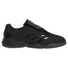 A black, low-profile sneaker with a textured sole and subtle glossy accents on the side, the Metalwood Predator Sala HP4953 Black Adidas Skateboarding Shoes capture street culture style. The partly raised tongue reveals intricate stitching details on the upper—an unmistakable nod to iconic designs like the Predator Sala x Metalwood Shoes.