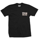Mini Pickle Black Heroin Skateboards Tee featuring “HEROIN SKATEBOARDS” printed in a white, rough font on the left chest and inside the collar. This simple design, free of extra graphics or colors, makes it a classic piece—perfect for fans of Heroin Skateboards’ iconic Mini Pickle style.