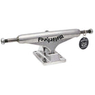 A set of two polished silver Motorhead Hollow INDY 149 Standard Stage 11 skateboard trucks, each featuring "Motörhead" in black lettering and a small round black tag with the Motörhead logo hanging from one end.