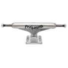 A set of TWO polished silver Motorhead Hollow INDY 149 Standard Stage 11 skateboard trucks with "motorhead" in black, mounted upright and photographed against a white background.