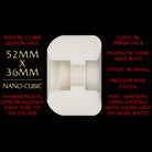 The Nano Cubics 52mm 93A Dragon Formula wheels by Powell Peralta feature a 36mm wide, asymmetrical design for balanced grip and slide, lock-in face, offset bearing seat, axle protection, and long-lasting performance.