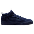 The Navy Black IR1889400 Leo Baker React Nike SB Skateboarding Shoes feature suede and leather uppers, a matching durable sole, signature swoosh, lace-up design, heel pull tab, and are inspired by Leo Baker’s style.
