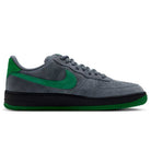 AF1 Cool Grey Court Green Black IV5289003 Nike SB Suede Skateboarding Shoes in grey suede with a green side swoosh, black midsole, and green outsole.