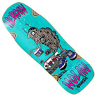The Nolan Houghton 10.4x30.75 Bug Heroin Skateboards Deck features a blue deck with a cartoon multi-eyed bug in sneakers by a convenience store, plus bold purple "HEROIN" and "NOLAN HOUGHTON" graphics.