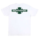 The OGBC Legacy S/S Heavyweight T-Shirt in white and green features iconic Independent branding—classic skateboarding apparel for fans of the Independent Trucks style.