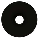 A solid black circle with a smaller circular hole in the center, resembling a blank CD or vinyl record—much like the iconic silhouette of skateboard wheels such as the OJ Wheels Super Juice 60mm78A Black.