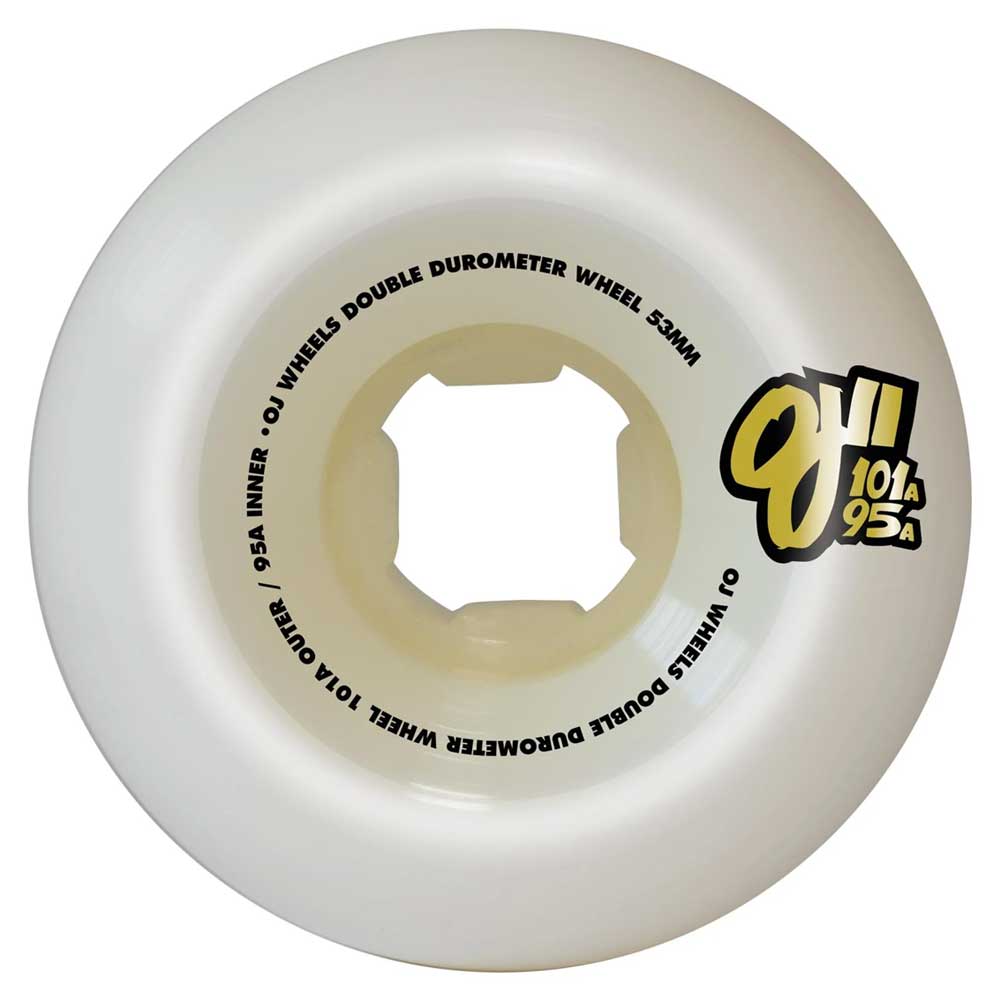 スケートボード OJ WHEELS DOUBLE DURO 53mm OJ Wheels Team Double Duro 53mm101A/95A White Mini Combo