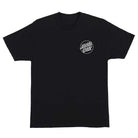 The Opus Dot Chest Heavyweight T-Shirt Black by Santa Cruz features the iconic white Opus Dot logo on the left chest, short sleeves, and a crew neckline—perfect men's skate apparel. Displayed against a plain white background.