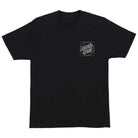 The Opus Squared Heavyweight T-Shirt is a black Santa Cruz tee for men, featuring a regular fit, short sleeves, and a small white and red circular logo on the left chest. The rest of the shirt remains plain for a clean look.