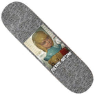 The Orphan Curren Caples 8.25 FA Deck features a black-and-white Fucking Awesome text pattern, a central vintage doll and bear photo, and the bold Fucking Awesome logo in white beneath the image.