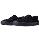 Skate Loafer Vans VN000VA6BKA1 Black Black Suede Skateboarding Shoes feature a black grip suede upper, thick black rubber sole, and subtle strap detail—ideal for skateboarding with excellent impact protection, shown on a white background.