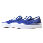 Experience everyday comfort and durability with the Skate Authentic Deep Twilight Vans VN000EEREMT1 Suede White Skateboarding Shoes—blue canvas and white rubber soles, perfect for skating or casual wear, shown against a plain white background.