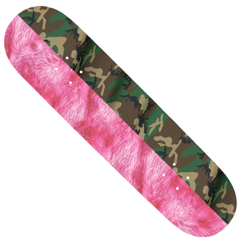 【らしい。】VIOLETピンクファー迷彩スケートボードデッキ8.38インチ Pink Fur Camo Black Dip 8 Violet Skateboards Deck – Southside