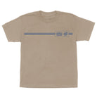 YOUTH Pokemon Energy Dot S/S Midweight T-Shirt Sand Youth Santa Cruz, a tan short-sleeved youth t-shirt featuring a blue horizontal stripe and a chest box with Pokémon and Santa Cruz logos from a limited edition collection.