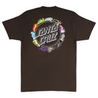 Java Pokémon Power Dot S/S Heavyweight T-Shirt by Santa Cruz featuring a circular back graphic of stylized colorful flames and water splashes surrounding the brand text.