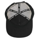 YOUTH Pokemon TCG Hand Mesh Trucker Structured Hat White Black One Size Youth Santa Cruz, a black and white mesh trucker hat with branded interior tape visible through the mesh panels.