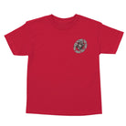 Red YOUTH Pokemon TCG Hand S/S Midweight T-Shirt Red Youth Santa Cruz with a circular graphic on the left chest depicting a hand holding a playing card.