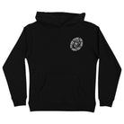 Black Pokemon TCG Hand Pullover Hooded Midweight Sweatshirt Santa Cruz featuring a circular left-chest graphic of a hand holding a playing card.