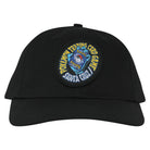 Black Pokemon TCG Hand Snapback Unstructured Hat Black Onew Size Unisex Santa Cruz, an unstructured baseball cap with a circular patch featuring a blue cartoon hand holding a Poké Ball, surrounded by the text Pokémon Trading Card Game Santa Cruz.