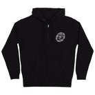 Black Pokemon TCG Hand Zip Hooded Heavyweight Sweatshirt Black Mens Santa Cruz zip-up hoodie featuring a circular Pokémon Trading Card Game logo on the left chest.