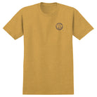 Postal Mustard Yellow Navy Tee Anti Hero Skateboards t-shirt in mustard yellow with a short-sleeve crewneck and a small circular logo on the left chest.