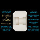 The Powell Peralta Andy Anderson Pro Nano-Cubic 97A wheels feature a 54mm x 36mm asymmetrical shape, medium ride patch, offset bearing, radial climb design, lock-in inner face, and are shown on black background.