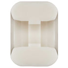 A white, rectangular foam insert with a central cutout and rounded corners securely holds and cushions Powell Peralta Dragons 93A - A2 Symmetrical Shape - Wide Ride Patch 54mm x 39mm skateboard wheels for transport or storage. Top view shown.