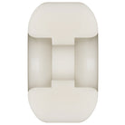 Cross-sectional view of a Powell Peralta Nano Rats 88A V1 Skateboard Wheel (52mm x 31mm, narrow, lightweight, asymmetrical shape), with a smooth white plastic finish, central hole, rounded edges, and visible inner structure.