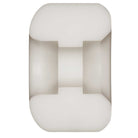 A white, cylindrical Powell Peralta Nano Rats 93A AV4 Skateboard Wheel (52mm x 34mm) with a deep center groove and asymmetrical shape, viewed from the front against a plain white background.