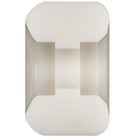 Close-up of a white Powell Peralta Nano Rats 93A AV6 skateboard wheel (54mm x 34mm, asymmetrical shape, medium ride patch) with beveled edges and a central hollow section, shown against a plain white background.