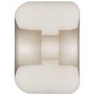 Close-up of a Powell Peralta Nano Rats 97A (54mm x 34mm), AA2 asymmetrical skateboard wheel with a notched center and rounded edges, medium ride patch, photographed against a plain white background.