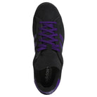Purple Black KK0247 Campus ADV Adidas Skateboarding Suede Leather Shoes with purple stripes and matching laces, viewed from above. The adidas logo is visible on the insole near the heel, emphasizing their iconic skateboarding shoe design.