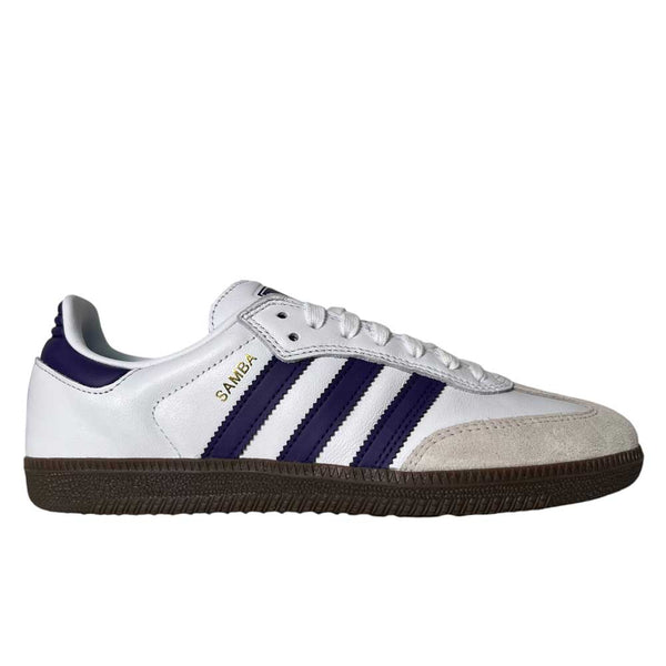 Purple White Samba ADV Adidas Skateboarding Leather Suede