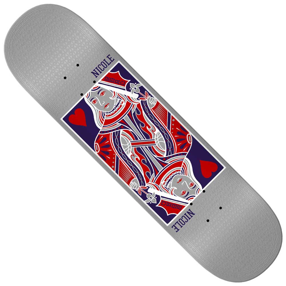 Queen of Hearts Nicole 8 Twin Nose Real Skateboard Deck