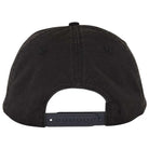 A black Razor Arch Strip Hat Shadow Snapback by Independent Skateboards, unstructured OS design, features an adjustable closure, side stitched eyelets, and subtle embroidery—ideal for fans of Independent.
