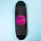 The Refinery Southside Skateboard EGG Deck by Bigo is a black deck with a bold pink Southside Skatepark logo centered on a light blue background, featuring a modern stained veneer icon style.