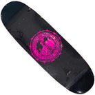 The Refinery Southside Skateboard EGG Deck by Bigo features a black stained veneer, bold pink center graphic with “South Houston Southside Skateshop” around a skull and crossed skateboards, plus a subtle chain link fence embossment.