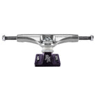 Ronnie Kessner Pro Inverted Thunder 148 Trucks set featuring a silver metal hanger, white bushings, and a dark purple baseplate with a lightning bolt and logo.
