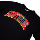 Southside The Dream Premium Heavyweight Crewneck Black, a vintage teamwear-style sweatshirt with SOUTHSIDE printed in large, arched red and yellow varsity-style letters across the chest.