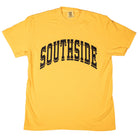 Citrus yellow Southside The Jetpack T-Shirt with SOUTHSIDE printed in black collegiate-style lettering across the chest.
