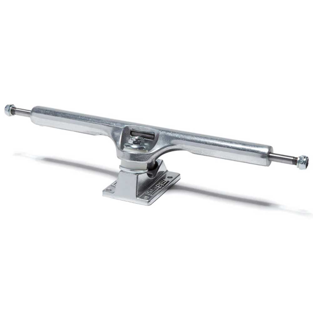 A set of two BAM ST1 Classic Hollow 8.25 Slappy Trucks, each with a rectangular baseplate and extended axle with end nuts, designed for 8.1–8.3" boards, is shown against a white background.