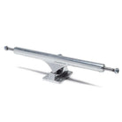 The BAM ST1 Classic Hollow 8.25 Slappy Trucks Set of TWO, shown against a white backdrop, features silver trucks with a straight axle and dual-end nuts—ideal for boards between 8.1 and 8.3 inches wide.
