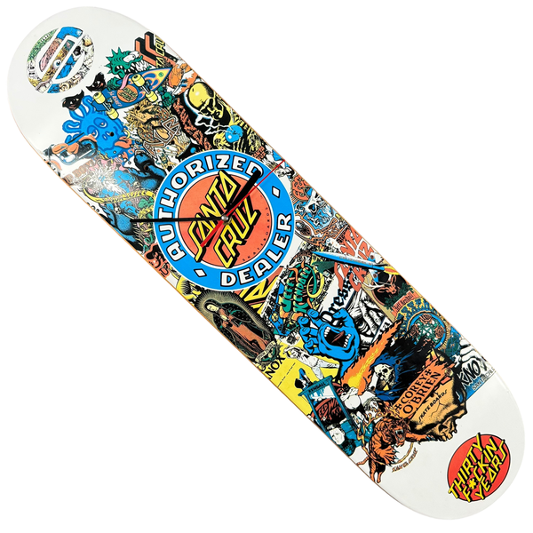 Santa Cruz Dot Skateboard Clock デッキ Santa Cruz 30 Year Authorized Dealer Clock Deck 7.75x31.25