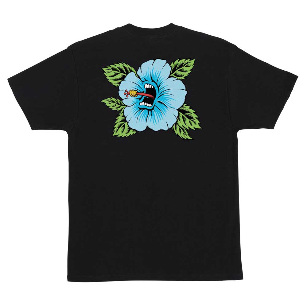 Screaming Hibiscus Black Heavyweight Tee Mens Santa Cruz