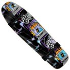 The Self Destruct 9.80in x 36.02in Shaped Cruzer Santa Cruz Complete Skateboard features a black deck with vibrant computers on fire and bold “Santa Cruz” and “Nuclear Glow” lettering.
